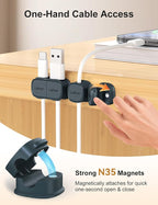 6 Pack Magnetic Cable Clips, Laitver Cord Organizer Holder Strong Adhesive Desk - Image 4