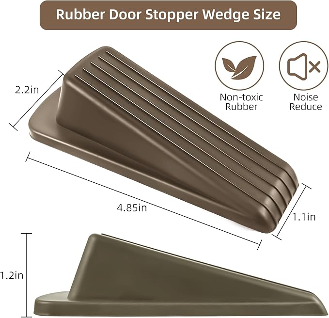 Door Stoppers for Bottom of Door on Floor, Premium Rubber Door Stopper Wedge - Image 2