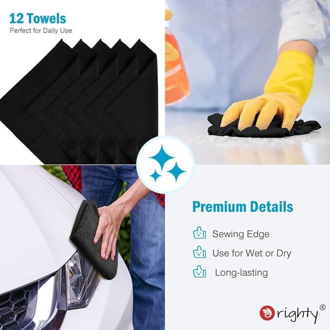 Orighty Microfiber Cleaning Cloth, 12 Pack Microfiber Towels - Image 6