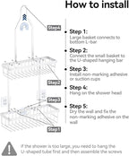 YASONIC Shower Caddy Hanging, Never Rust Shower Organizer Hanging, Aluminum - Image 8