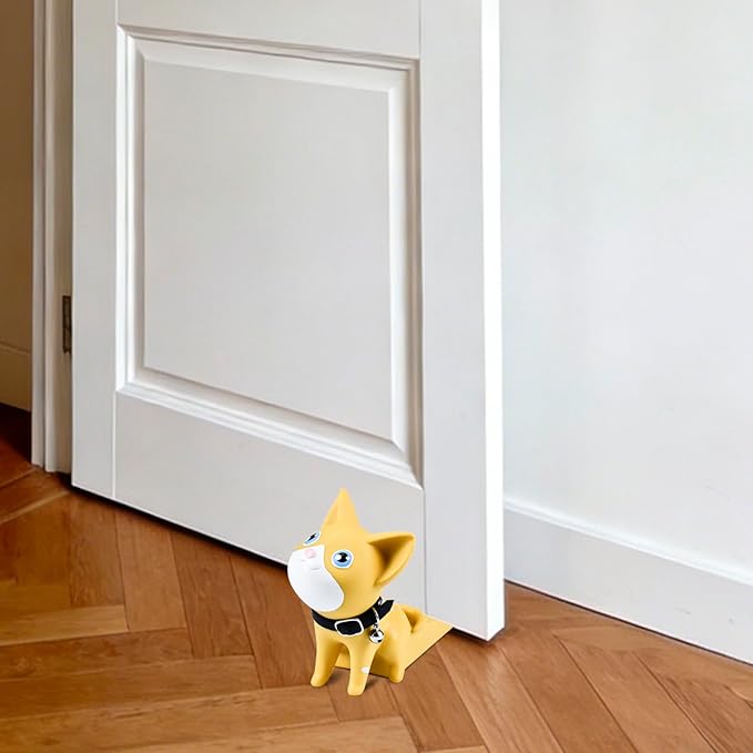 Khaki Cute Cat Door Stopper Decorative Non-Slip Floor Protector - Image 7