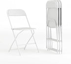 Flash Furniture Hercules Series Plastic Folding Chair - White - 4 Pack 650LB Weight Capacity Comfortable Event Chair-Lightweight Folding Chair by FlashFurniture