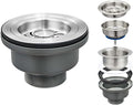 3-1/2 ‘’Kitchen Sink Drain Assembly Kit 304 Stainless Steel Sink Strainer Drain by QruiLanTu