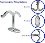 10 Pcs Zinc Alloy Ceiling Double Hook Cabinet Wardrobe Coat Towel Hat Hook - Image 3
