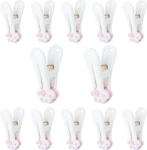 1 Set Pink Cat Paw Plastic Clothes Pegs 55x34mm Food Packaging/Towel Fixing by ITROLLE
