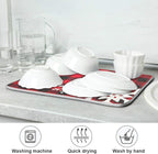 Christmas Red Plaid Snow Snowflake Dish Drying Mat 16x18 inch Red Black Lattice - Image 7