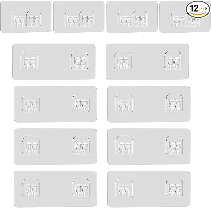 Lsnisni 12 Pack Shower Caddy Adhesive Replacement, Shower Adhesive Strips by Lsnisni