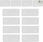 Lsnisni 12 Pack Shower Caddy Adhesive Replacement, Shower Adhesive Strips by Lsnisni