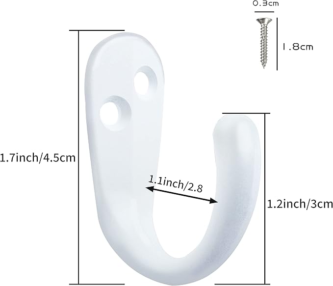 IBosins 15PCS Coat Hooks Wall Mounted Single Prong Robe Hook - Image 3