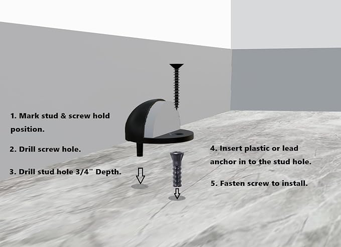 QCAA Low Dome Floor Door Stop, H 25.4 x Diameter 44.5mm, Zinc Die Cast - Image 2