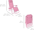 Best Choice Products Set of 2 Adjustable Steel Mesh Zero Gravity Lounge Chair Recliners w/Pillows and Cup Holder Trays - Carnation - Image 2