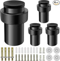 Door Stoppers 2.5 Inch Floor Door Stop Cylindrical Black Doorstop Rubber Bumper by KOLAKO