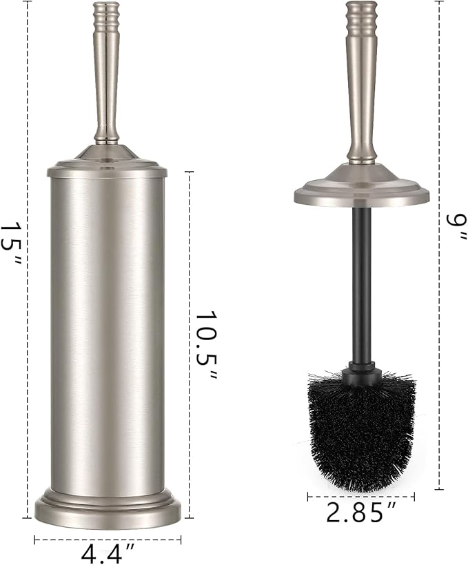 Stain Nickel Toilet Brush and Holder Set, Stainless Steel Toilet Brush - Image 4