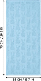 Artoid Mode 2 Pcs Light Blue 3D Rabbit Jacquard Easter Hand Towels - Image 8