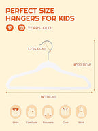 HOUSE DAY 14 Inch Kids Velvet Hangers 50 Pack, Durable Big Kids Hangers - Image 8