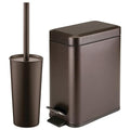 mDesign Metal Freestanding Slim Toilet Bowl Brush and Holder + Rectangle Narrow by mDesign