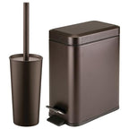 mDesign Metal Freestanding Slim Toilet Bowl Brush and Holder + Rectangle Narrow by mDesign