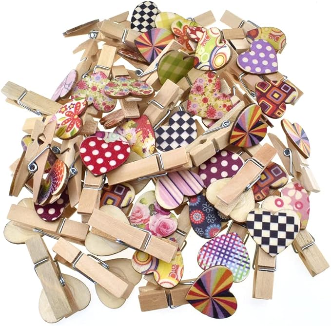 HAHIYO Colorful Painted Mini Wooden Clothespin Clip by HAHIYO