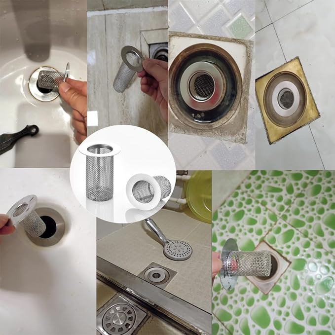 2 Pack Sink Drain Hair Catcher Shower Drain Strainer Stainless Steel Long - Image 7
