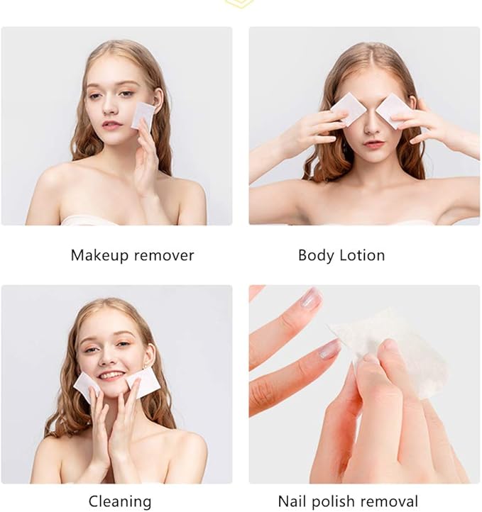 1000 PCS Thin Makeup Facial Cotton Pads, Square Facial Lips Eyes Makeup Remover - Image 4