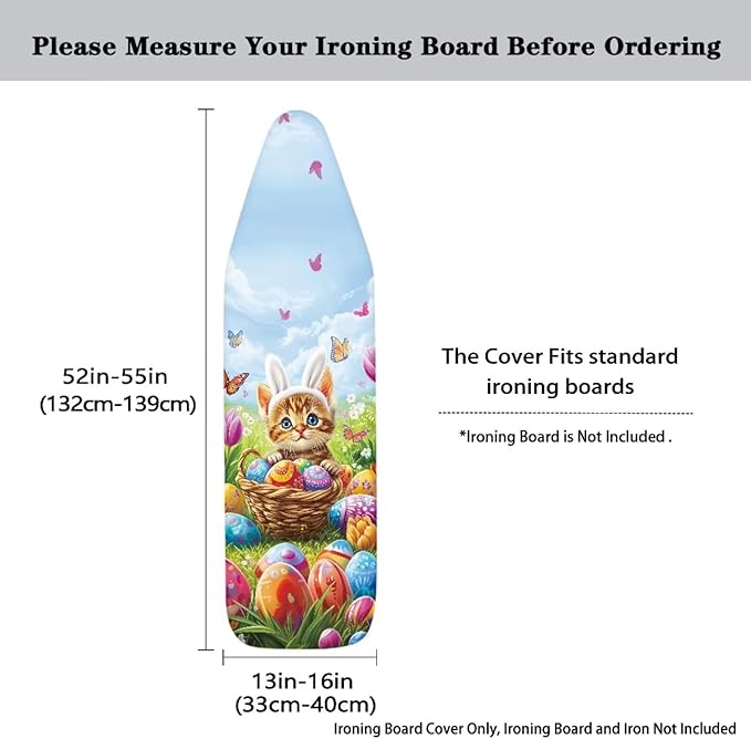 Cat and Easter Egg Ironing Board Pad and Cover Durable Thick Ironing Board - Image 5