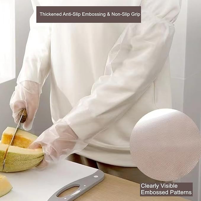 Hipifans Long Sleeve Cleaning Gloves, Dishwashing, Gardening - Image 2