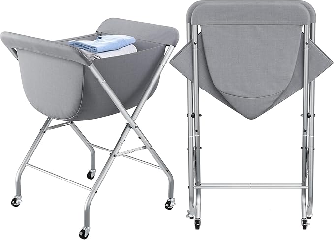 ELYKEN Laundry Cart with Wheels, 33”H Easy Rolling Laundry Hamper with - Image 9