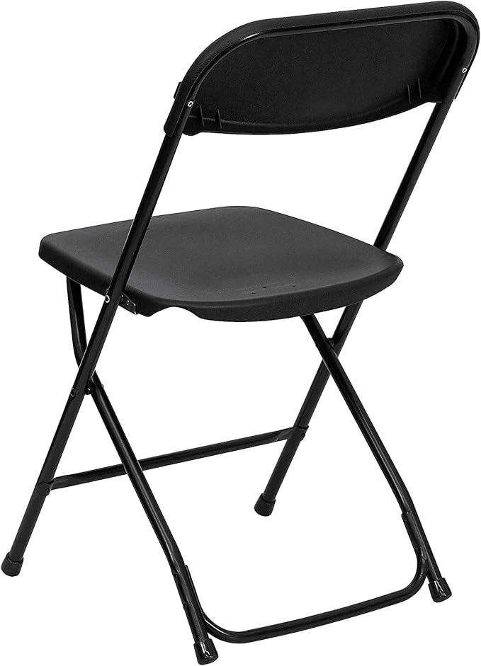 Flash Furniture Hercules Series Plastic Folding Chair - Black - 650LB Weight Capacity Comfortable Event Chair - Lightweight Folding Chair - Image 5