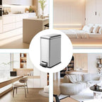 16.7L/ 4.4 Gallon Rectangular Slim Kitchen Trash Can - Image 4