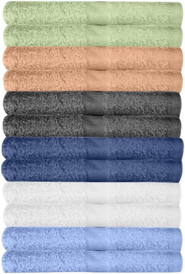 12 Pack Washcloths | Multicolour 100% Cotton Extra Absorbent Face Towels | Soft by KAHAF+COLLECTION