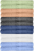 12 Pack Washcloths | Multicolour 100% Cotton Extra Absorbent Face Towels | Soft by KAHAF+COLLECTION