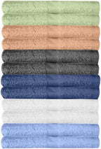 12 Pack Washcloths | Multicolour 100% Cotton Extra Absorbent Face Towels | Soft by KAHAF+COLLECTION