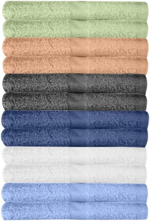 12 Pack Washcloths | Multicolour 100% Cotton Extra Absorbent Face Towels | Soft by KAHAF+COLLECTION