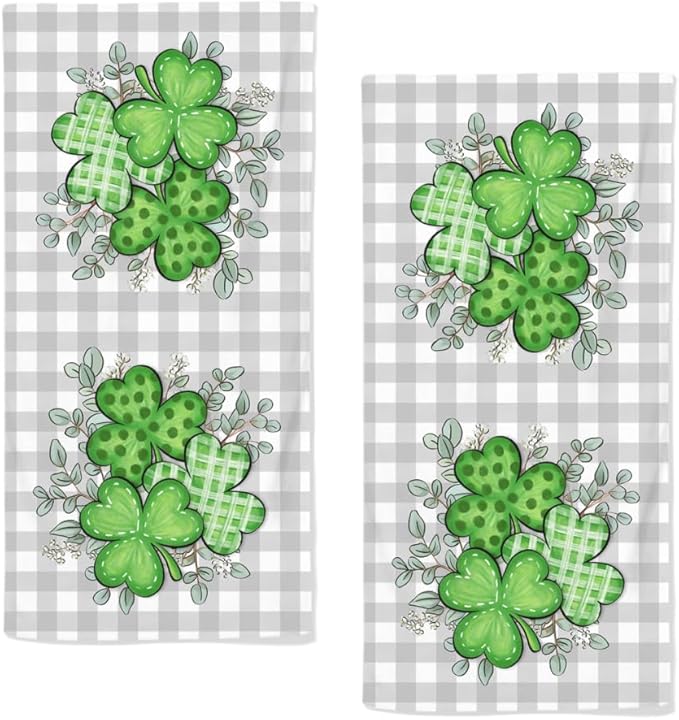 St Patricks Day Hand Towels, 2 Packs Spring Floral Bathroom Hand Towels 28.7 x by qiuhuang