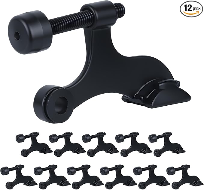 HOME MASTER HARDWARE Hinge Pin Door Stopper, 12 Pack Matte Black Adjustable by HOME+MASTER+HARDWARE