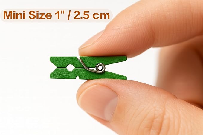 LWR CRAFTS Wooden Mini Clothespins 100 Per Pack 1" 2.5cm - Image 3