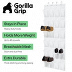 GORILLA GRIP Over the Door Shoe Organizer, 24 Extra Large Breathable Mesh - Image 2