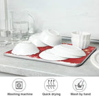 Christmas White Snowflake On Red Background Dish Drying Mat 18x24inch Dish - Image 7