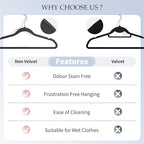 Plastic Coat Hangers 50-Pack, Space Saving Closet Hangers - Image 3