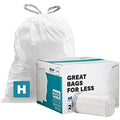 Plasticplace Custom Fit Trash Bags Compatible w Simplehuman Code H Drawstring by Plasticplace