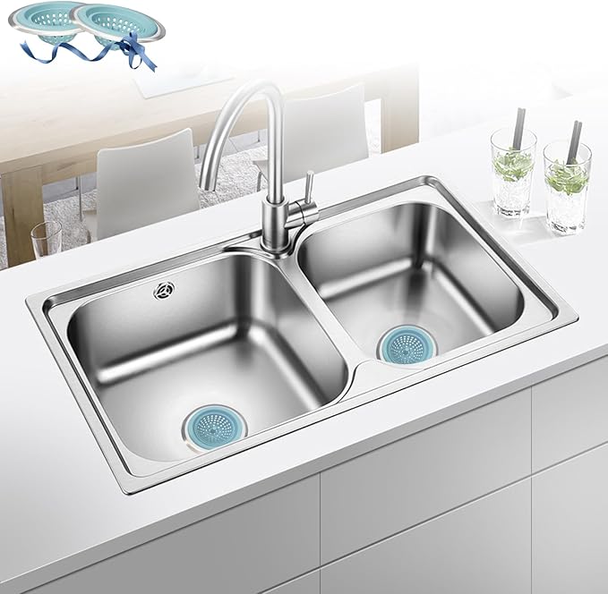2 PCS Kitchen Stainless Silicone Sink Strainer, 4.5 inch Diameter… - Image 9