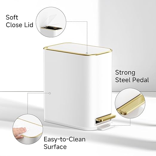TIPGO Small Bathroom Trash Can - Image 2