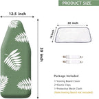 SheeChung 12.5"x32" Small Ironing Board Cover and Pad, Fits Mini Table Top - Image 2
