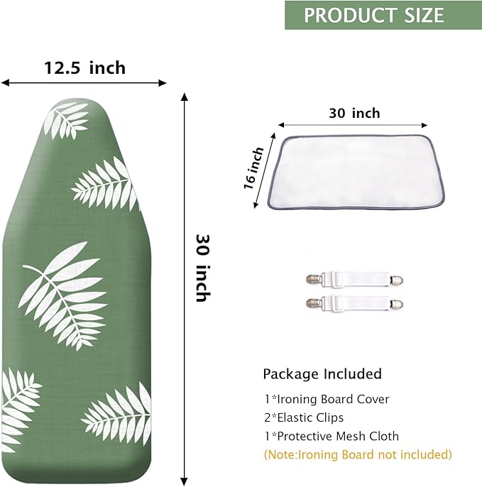SheeChung 12.5"x32" Small Ironing Board Cover and Pad, Fits Mini Table Top - Image 2