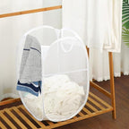 Pack of 2 Pop Up Laundry Hampers, Collapsible Mesh Laundry Baskets, Foldable - Image 6
