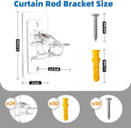 24-Pack No Drill Needed Curtain Rod Holders Brackets, Self Adhesive Rod Holder - Image 7
