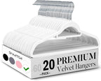 Smartor White Velvet Hangers 20 Pack, Space Saving Clothes Hangers by Smartor