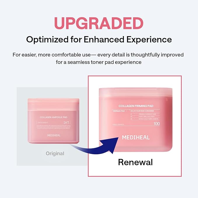 MEDIHEAL Toner Pads Skin Firming- Contains 98% Low-Molecular Collagen - Image 3