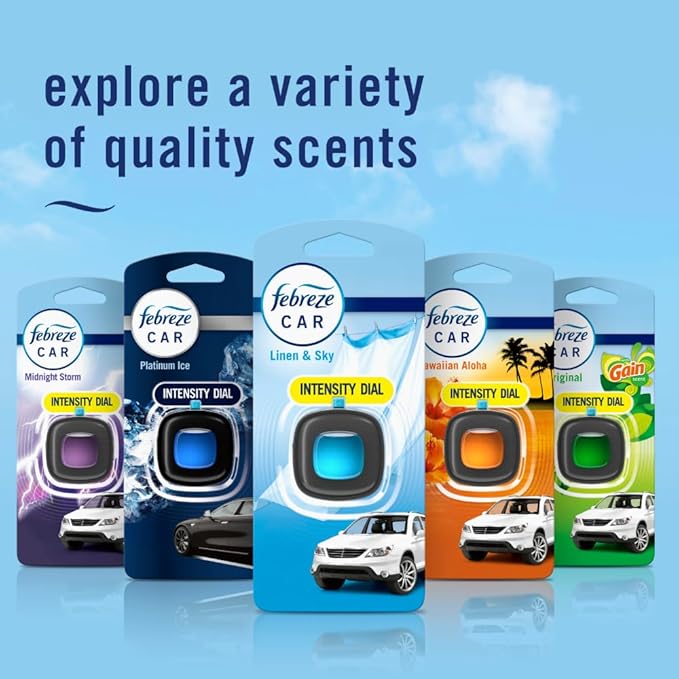 Febreze Car Air Freshener, Odor-Fighting Automotive Vent Clip, Linen & Sky Scent - Image 8