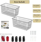 2 Pack【Extra Large】Hanging Kitchen Basket, Wire Storage Basket, - Image 3